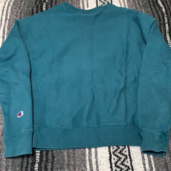 Teal Blue Vintage Champion Sweatshirt Women’s Size Small - Picture 5 of 5